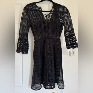 Self-Portrait Black Lace Detail Dress